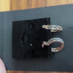 Sterling silver 925 cut out small hoop earrings